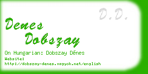 denes dobszay business card