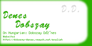 denes dobszay business card